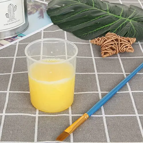 100Pcs 100ML Plastic Graduated Measuring Beaker Set, Clear Liquid Measuring Mixing Cups for Epoxy Resin, Liquid Container Beakers for Resin Epoxy