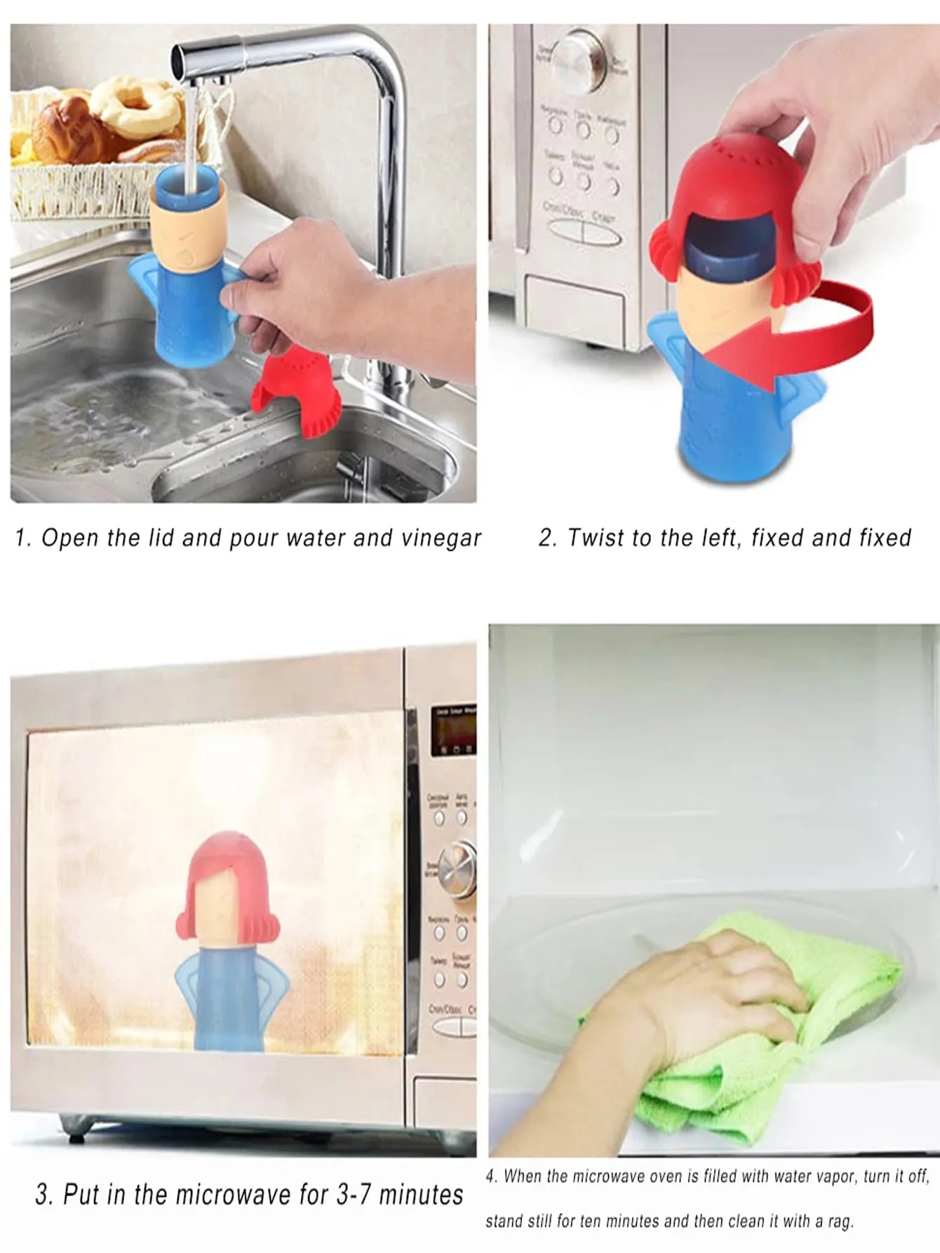 1pc Cartoon Microwave Cleaner