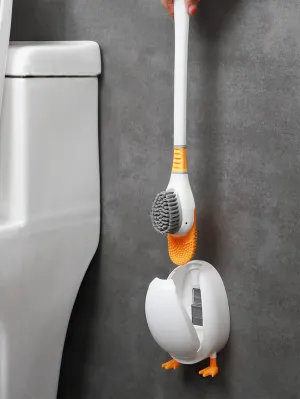 1pc Duck Design Toilet Cleaning Brush With Base