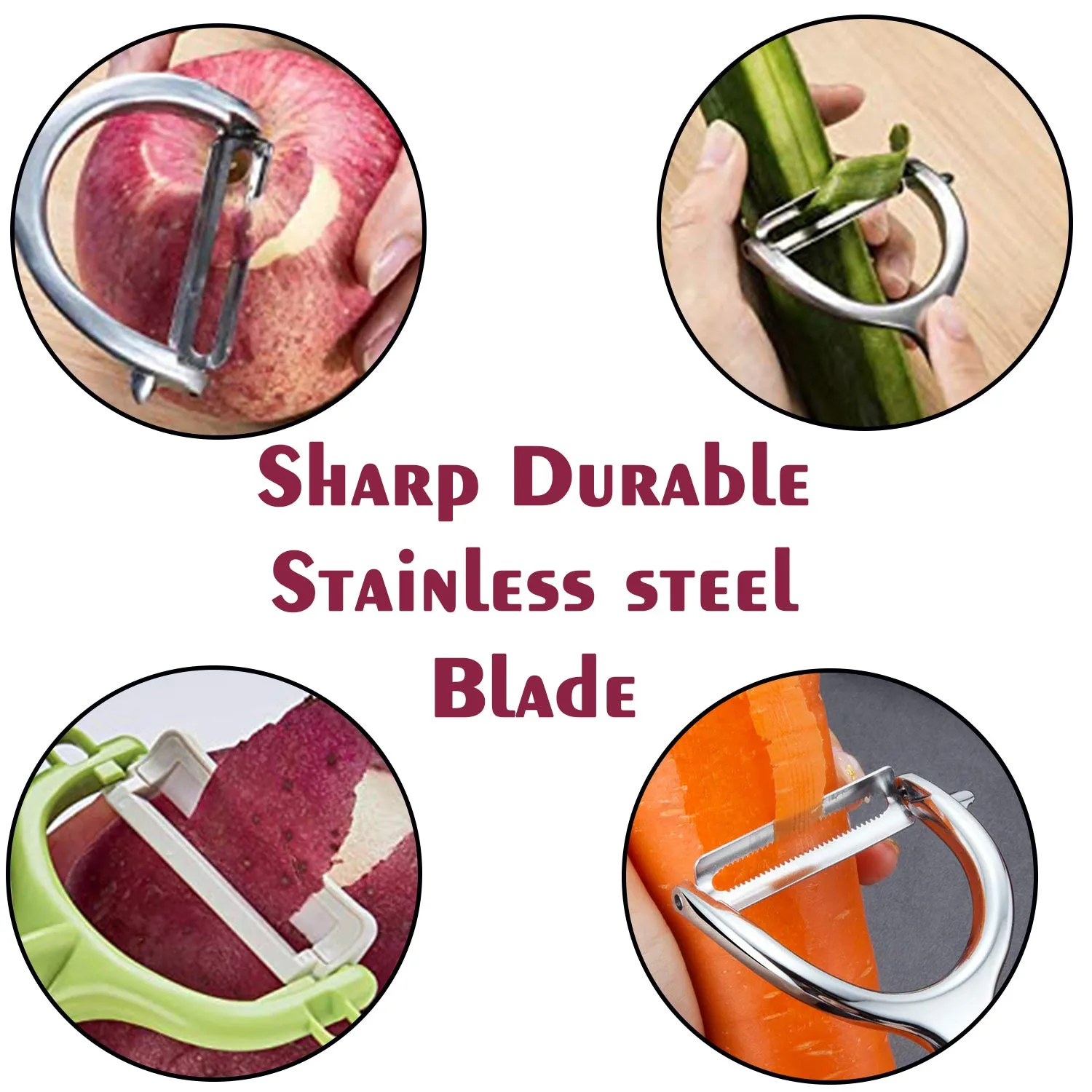 2058 Vegetable Peeler for Kitchen, Stainless Steel Potato Peeler with Sharp Blades