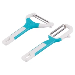 2pc Blue Stainless Steel Fruit & Vegetable Peeler Set - By Ashley