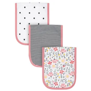 3-Pack Baby Girls Garden Floral Burp Cloths