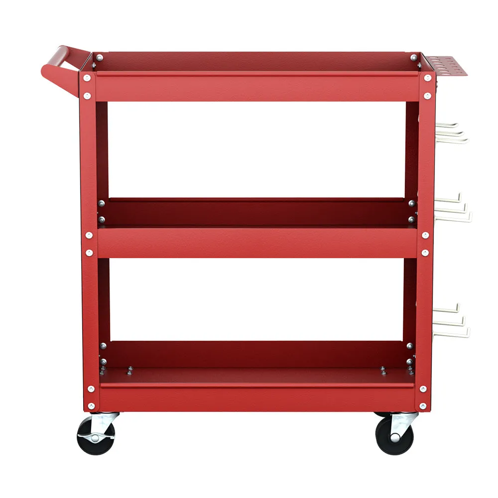 3-Tier Tool Cart with Pegboard & Screwdriver Storage Giantz