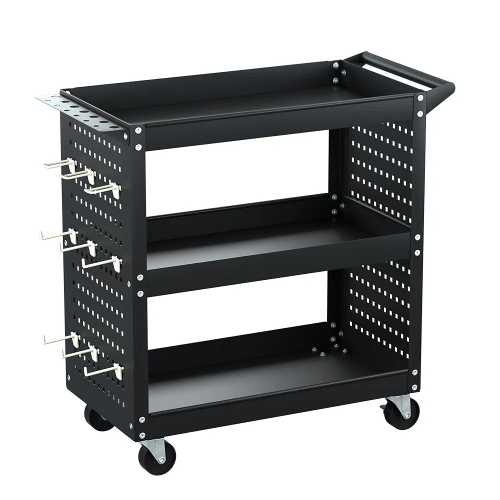 3-Tier Tool Cart with Pegboard, Screwdriver Storage - Giantz