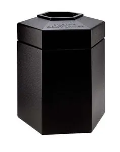 45 Gallon Hex Container- Black High Density Polyethylene