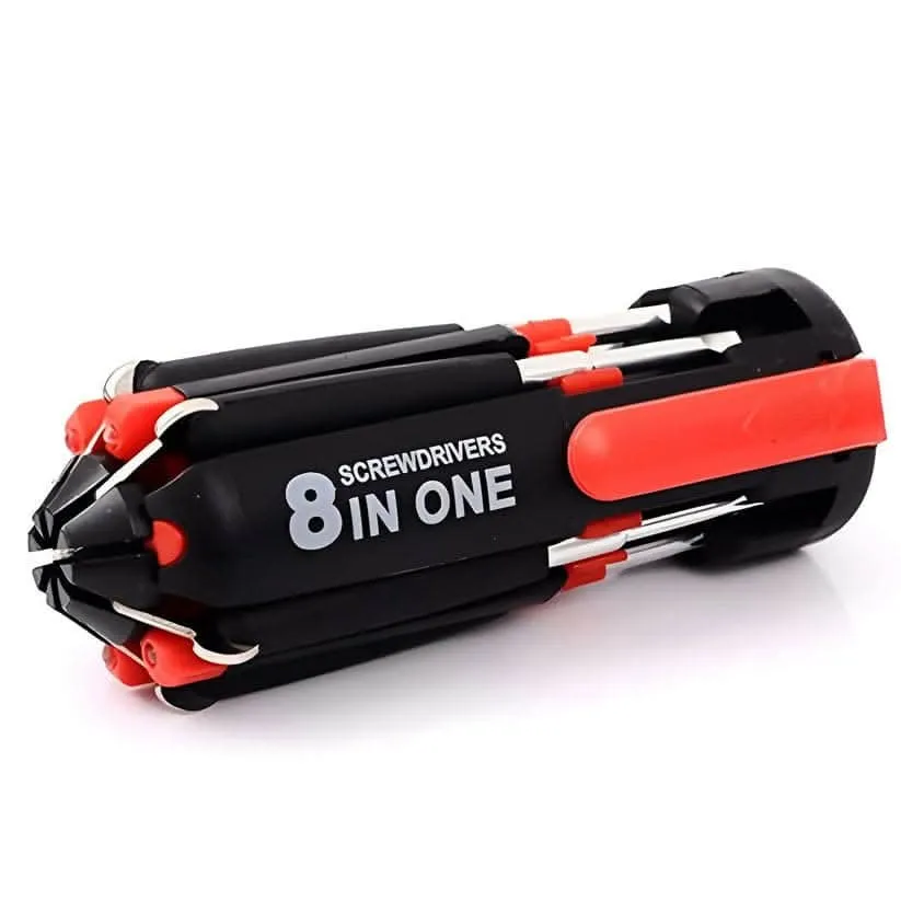 8 in 1 Multi-Function Screwdriver Kit, Tool Kit Set with LED Portable Torch