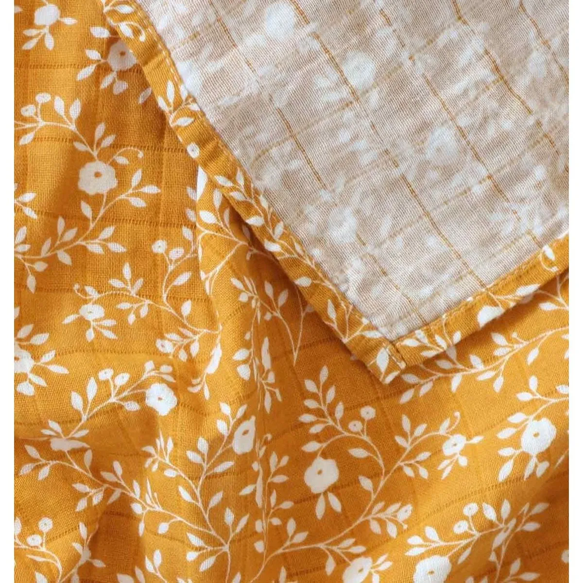 A Little Lovely Company Muslin Cloth Set of 2: Blossom - Caramel