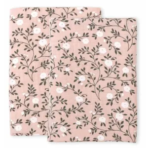 A Little Lovely Company Muslin Cloth Set of 2: Blossom - Dusty Pink