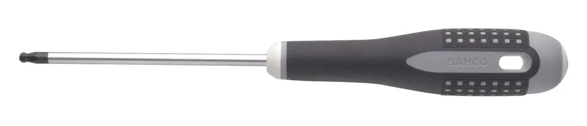 Bahco ERGO handled Screwdriver.  Hexagon Ball End, 222mm, blade 100mm, 5mm tip