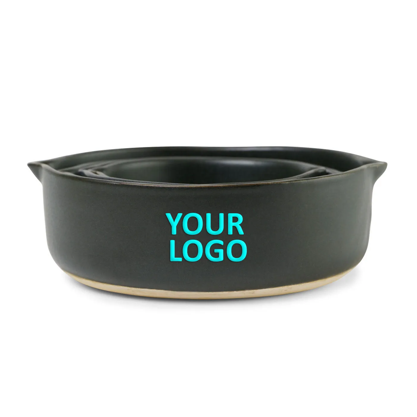 Be Home Nested Stoneware Customized Measuring Cups, Black