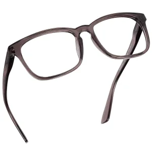 Blue Light Blocking Reading Glasses (Charcoal, 375 Magnification) Computer