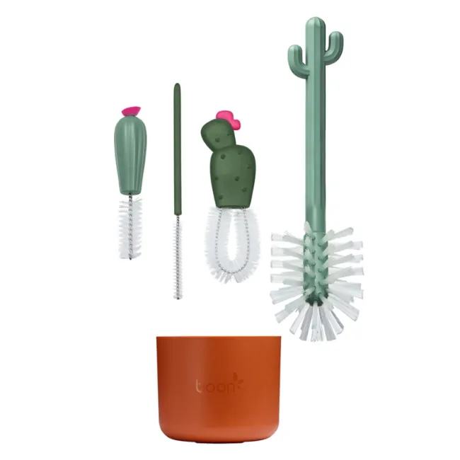 boon cacti bottle brush set - brown/sage