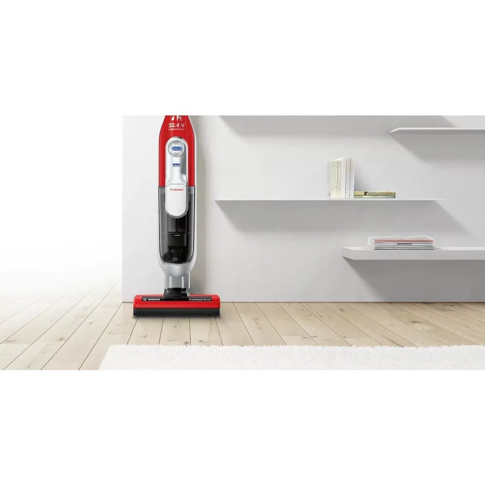 Bosch BCH7PETGB Athlet Serie 8 ProAnimal 32.4V Cordless Vacuum Cleaner, upto 75 minutes runtime Red