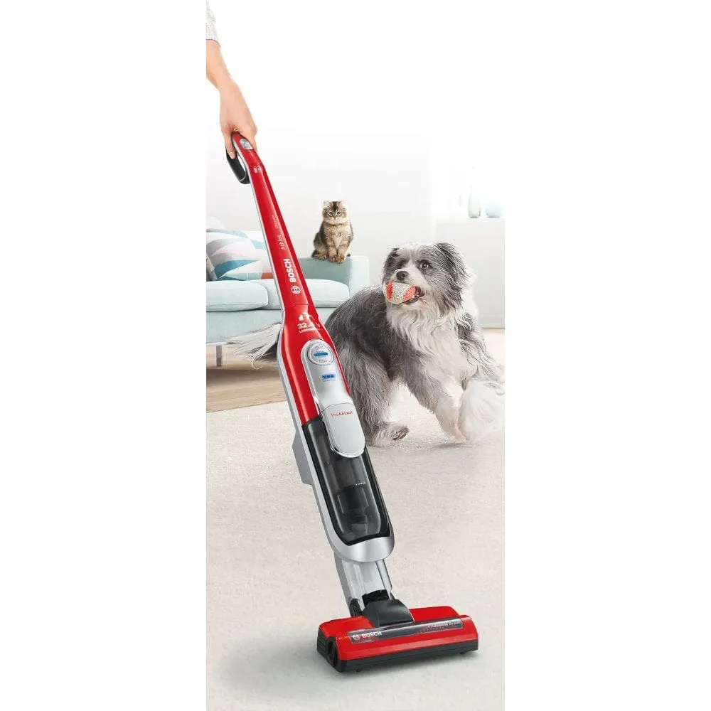 Bosch BCH7PETGB Athlet Serie 8 ProAnimal 32.4V Cordless Vacuum Cleaner, upto 75 minutes runtime Red