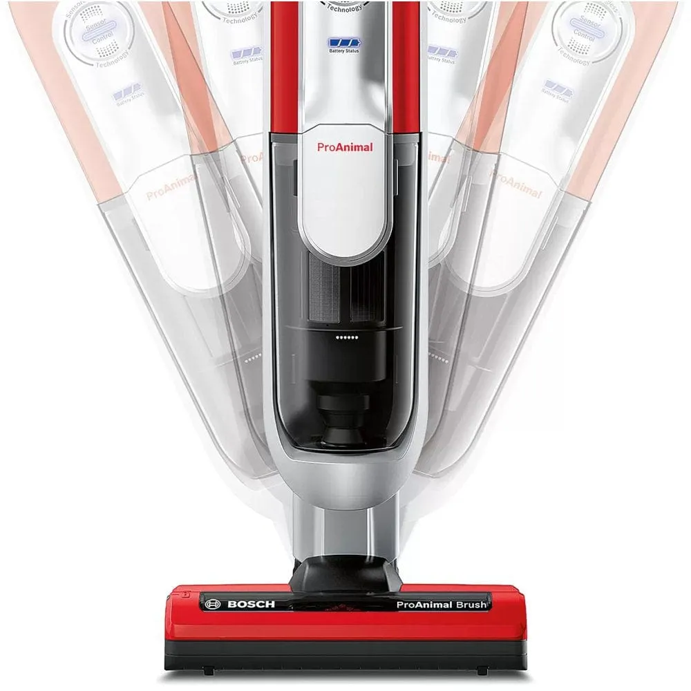 Bosch BCH7PETGB Athlet Serie 8 ProAnimal 32.4V Cordless Vacuum Cleaner, upto 75 minutes runtime Red