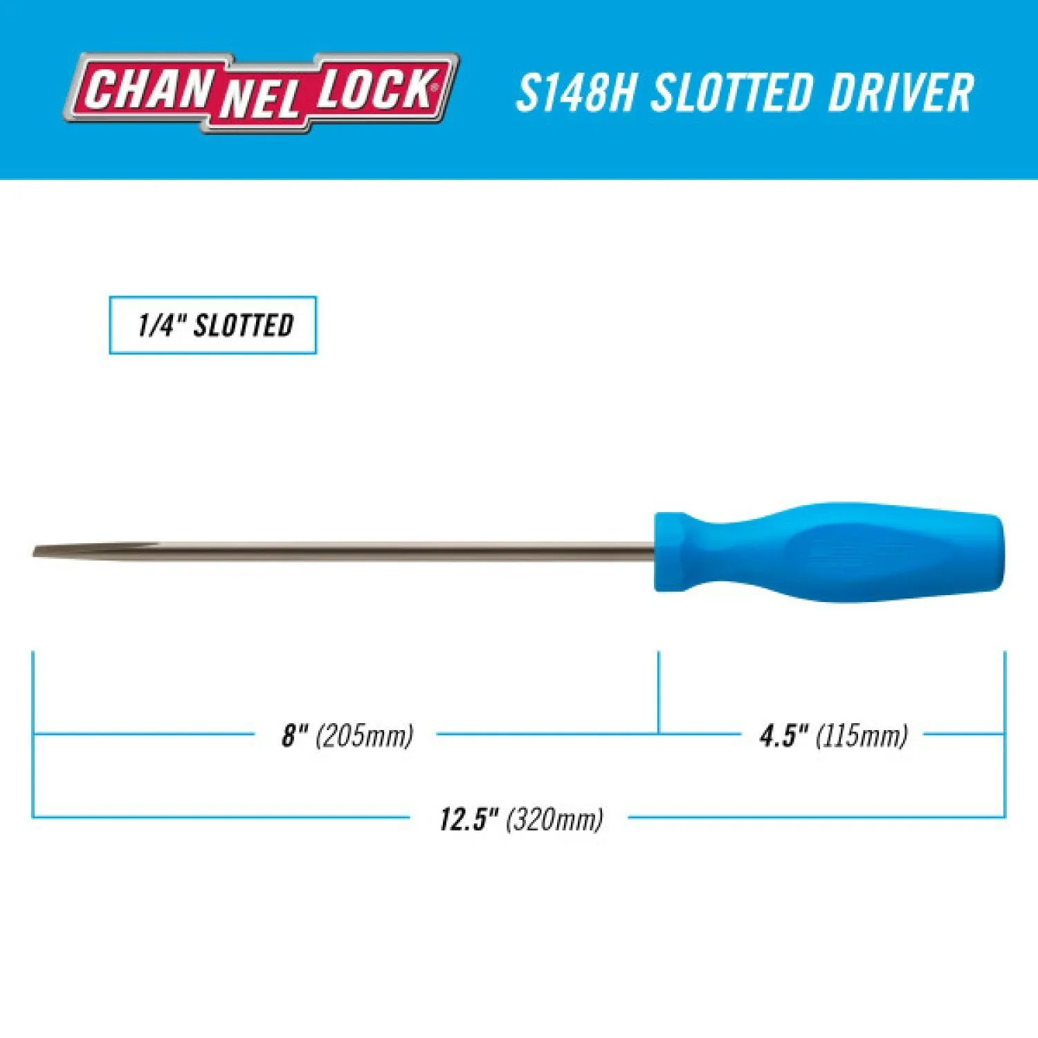 Channellock S148H Slotted 1/4 x 8-Inch Professional Screwdriver