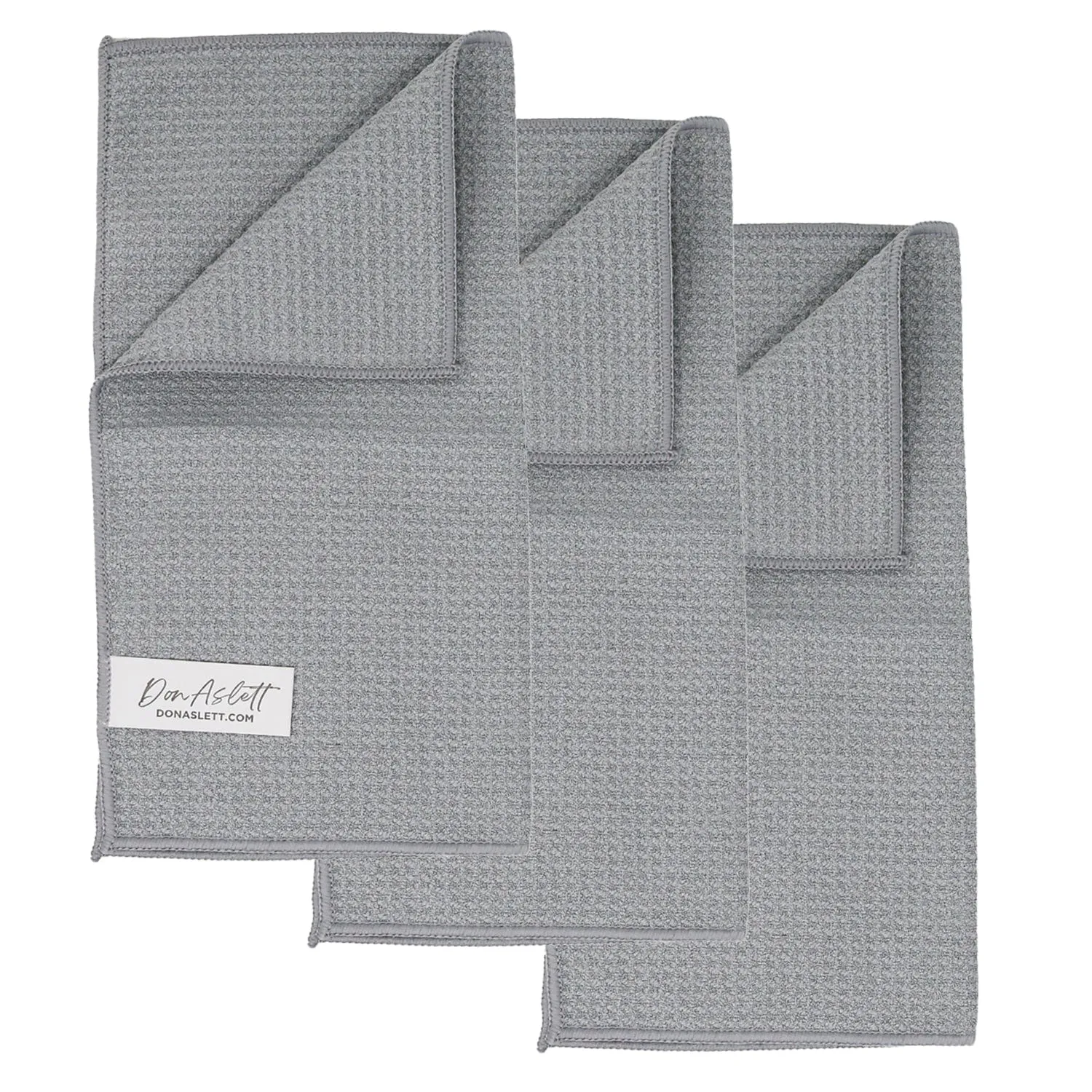 Don Aslett Waffle Weave Microfiber Cloths 12x12" - 3 pack