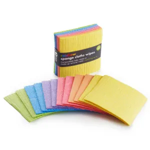 Ecoliving 12 Rainbow Sponge Cloth Wipes