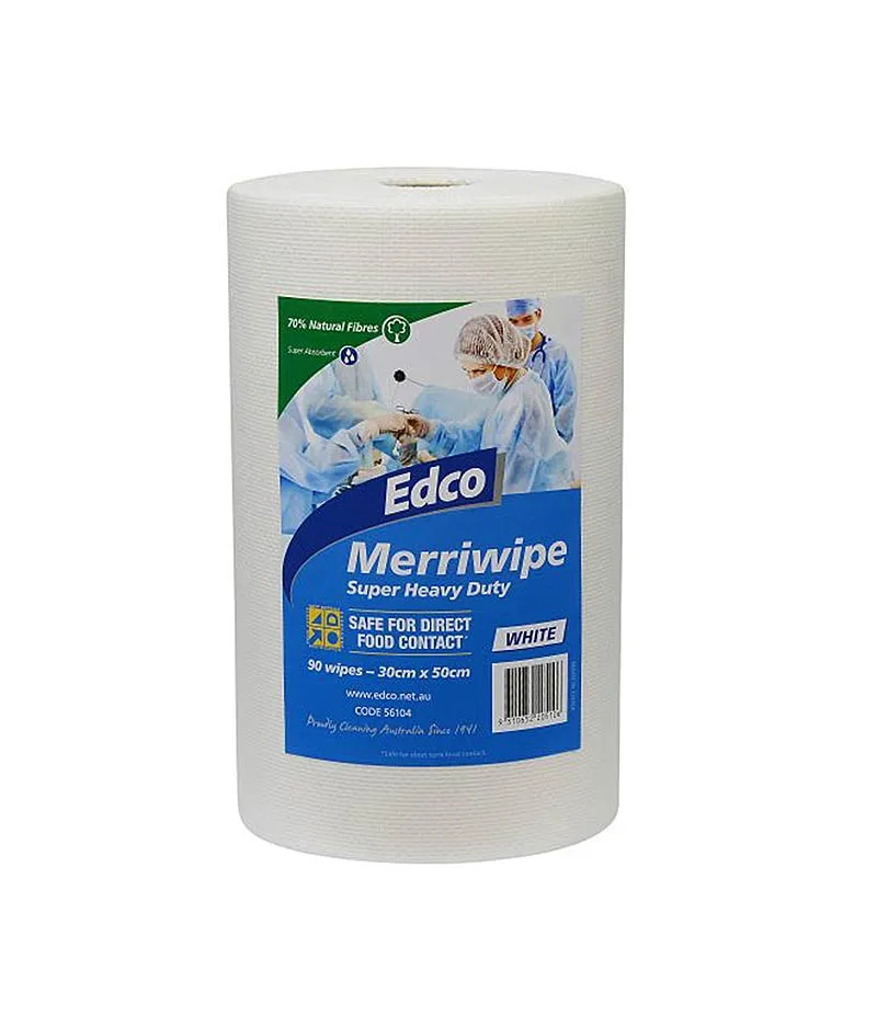 Edco Merriwipe Super Heavy Duty Wipes - 90 Sheets Per Roll