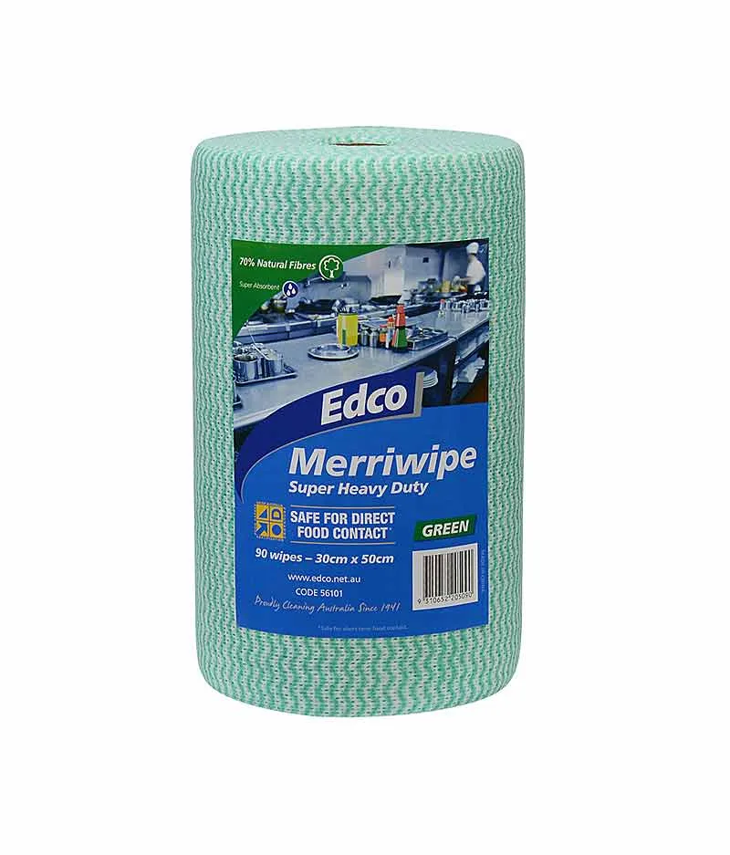 Edco Merriwipe Super Heavy Duty Wipes - 90 Sheets Per Roll