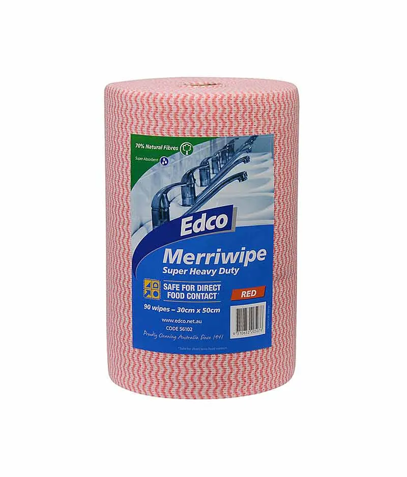 Edco Merriwipe Super Heavy Duty Wipes - 90 Sheets Per Roll