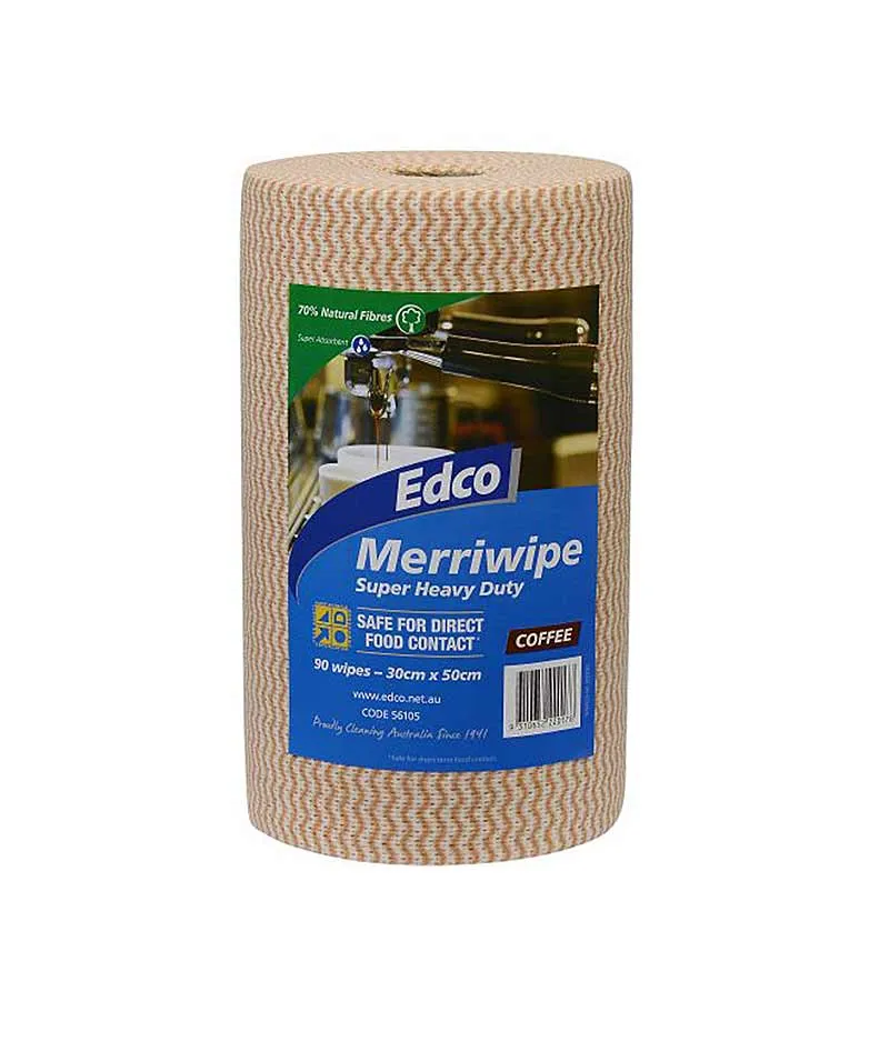 Edco Merriwipe Super Heavy Duty Wipes - 90 Sheets Per Roll