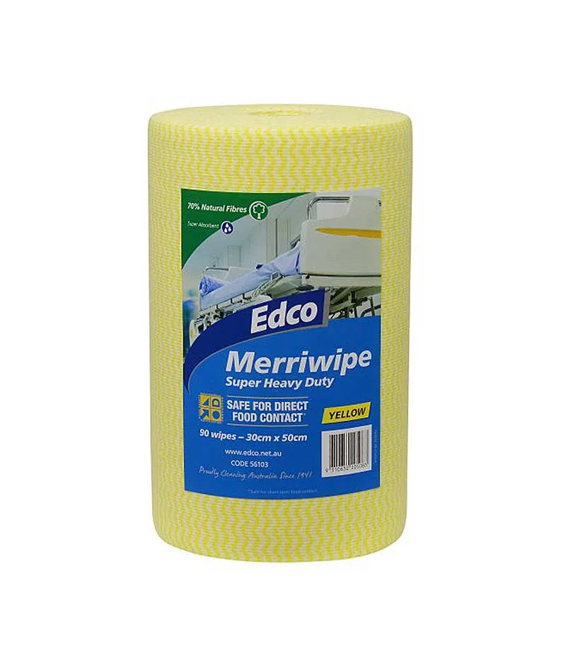 Edco Merriwipe Super Heavy Duty Wipes - 90 Sheets Per Roll