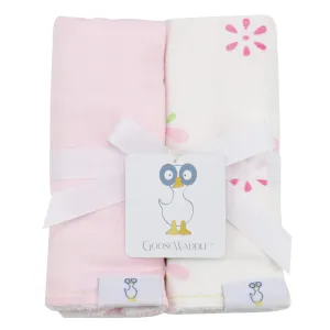 Flowers And Pink 2 Pk Muslin & Terry Cloth Burp Cloth