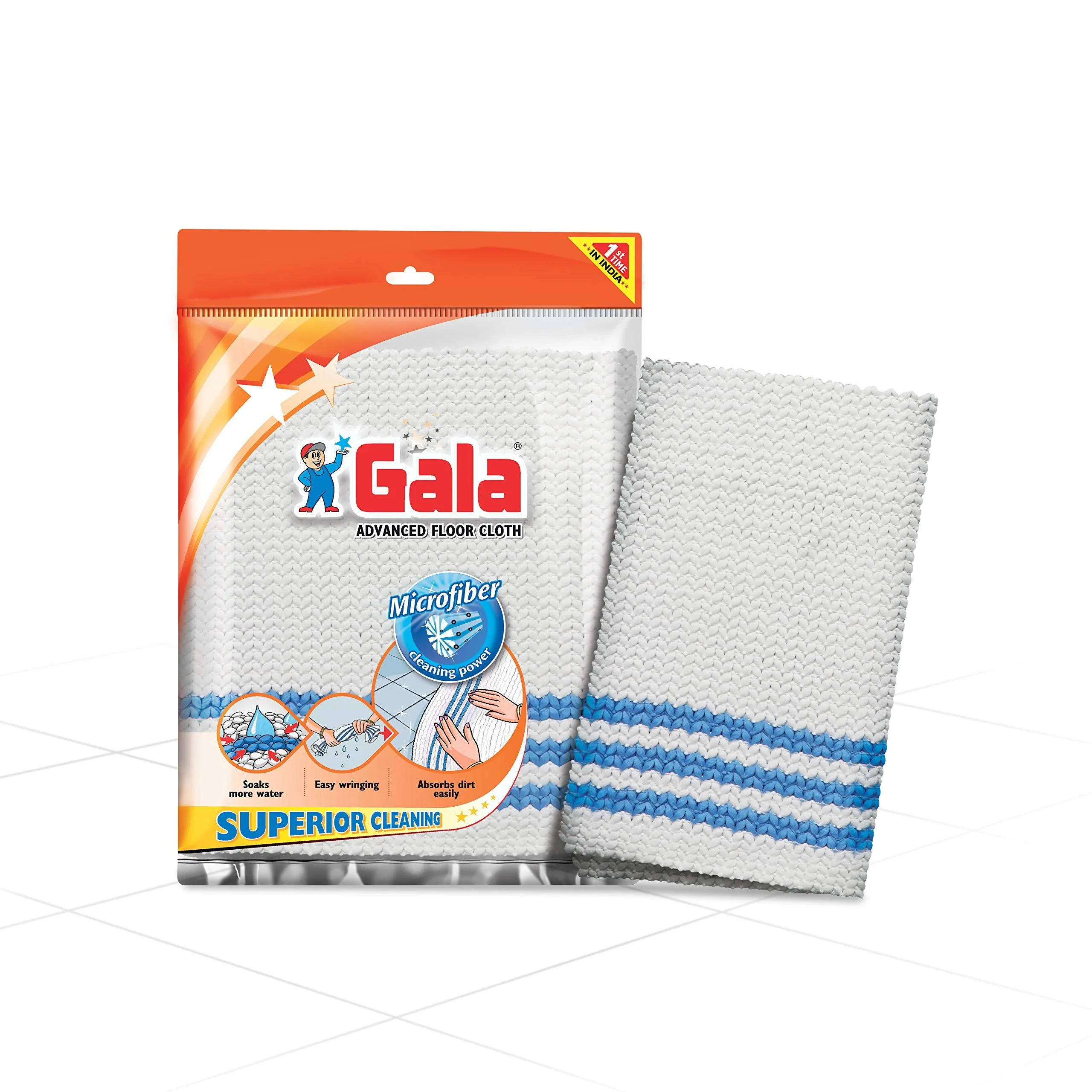 Gala Microfiber Cleaning Cloth (Pack of 1, White)