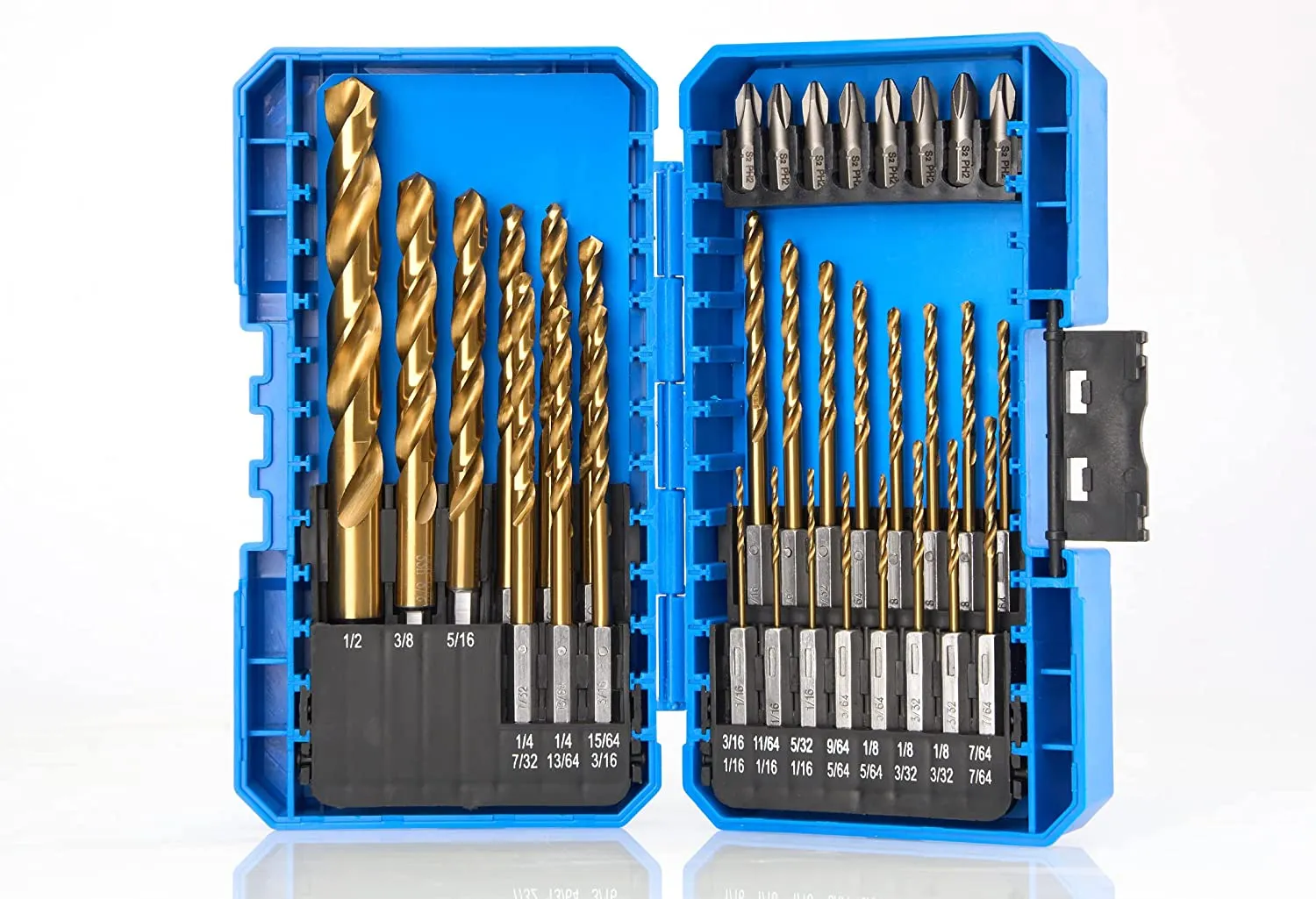 High Speed Steel Hex Shank Twist Drill Bits Set with Titanium Coating