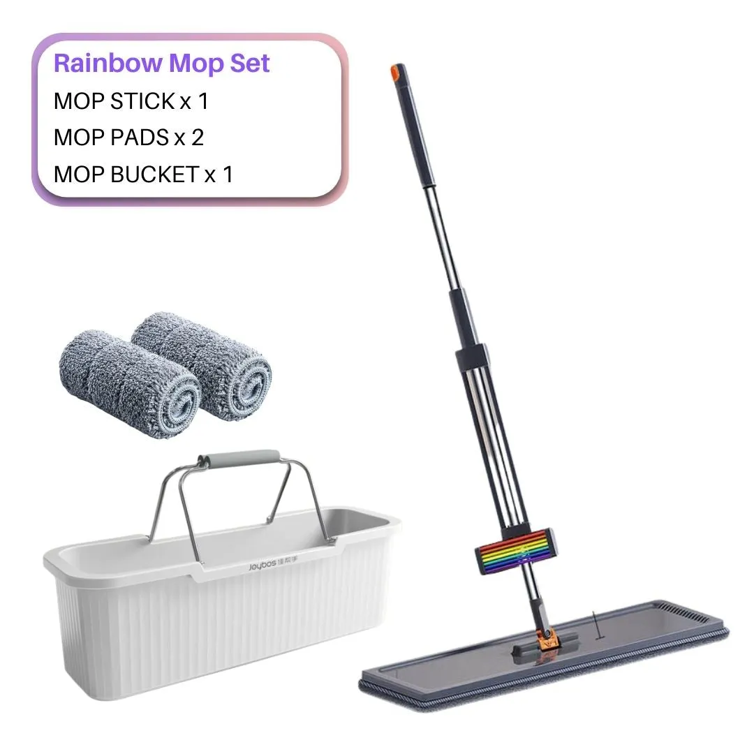 Joybos Easy Clean Rainbow Flat Mop Black 50cm