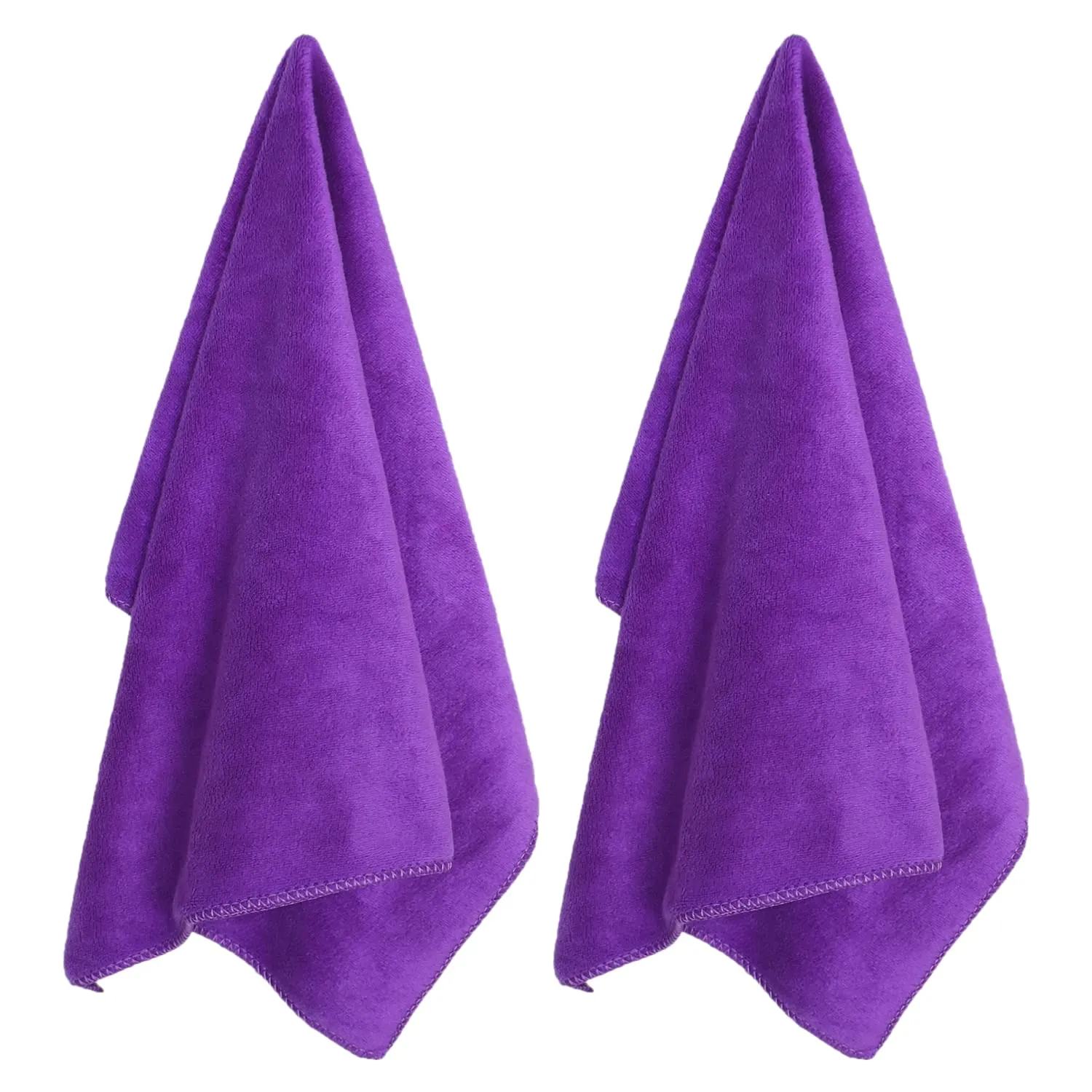 Kuber Industries Cleaning Cloths|Microfiber Highly Absorbent Wash Towels for Kitchen,Car,Window,24 x 16 Inch,Pack of 2 (Purple)