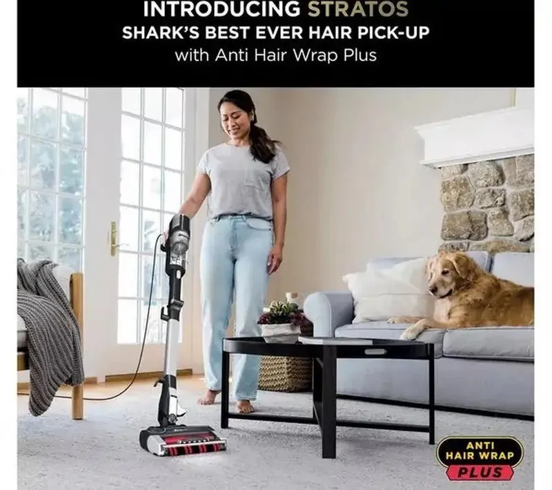 Shark Stratos HZ3000UKT Anti Hair Wrap Plus Anti-Odour Corded Stick Vacuum  Cleaner, Black/Chrome