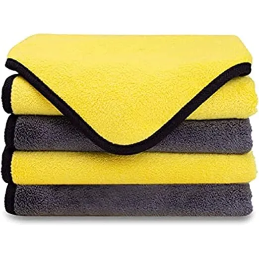 SHFTI Microfiber Cleaning Cloths, Drying Towel, All-Purpose Softer Highly Absorbent, Lint Free, Streak Free Wash Cloth for House, Kitchen, Car, Window, Gifts (30 X 30 CM, Pack of 4)