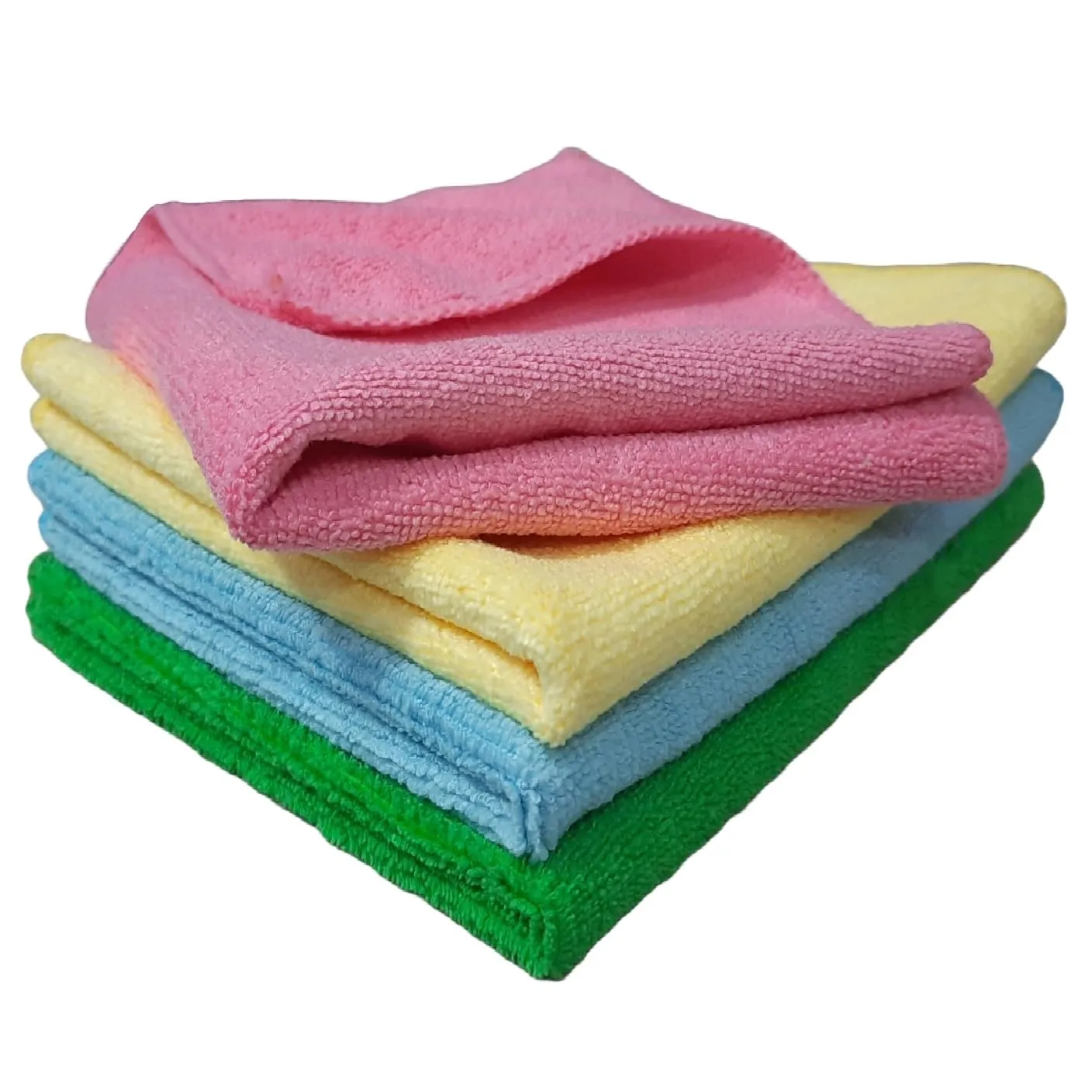 SOBBY Car Microfiber Cleaning Cloth Set of 4 pcs - Premium Microfibre Cloth for Car Cleaning, Kitchen Cleaning, Home Improvement and More - 40x40cm, 340 GSM, Multicolor