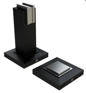 Superior Brass Door Stop Magnetic - Wall Mount Square - Black 75x48mm