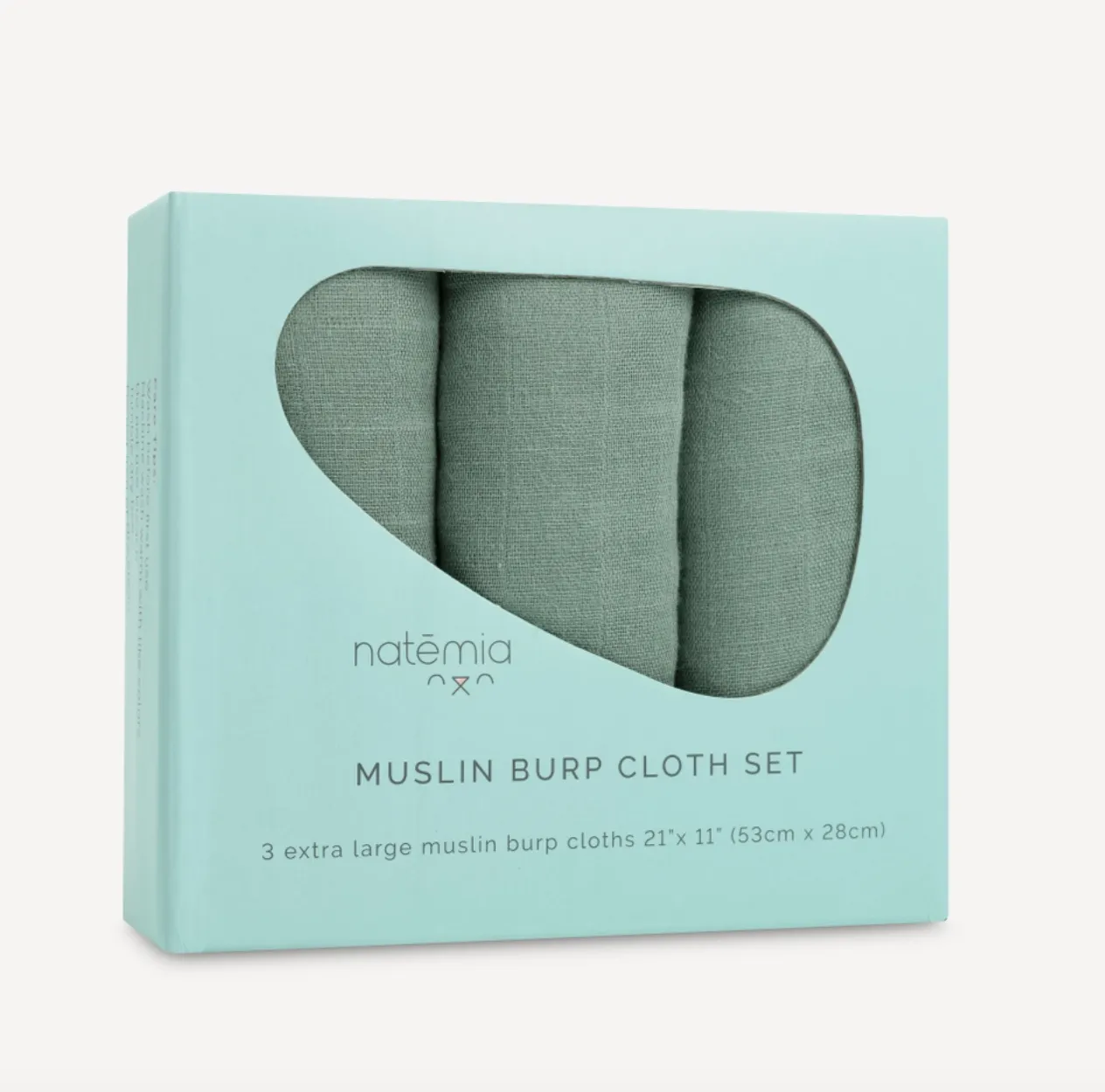 Ultra Soft Muslin Bamboo Burp Cloths - 3 Pack (Sage)