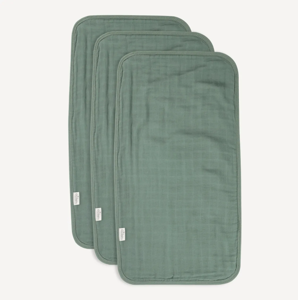 Ultra Soft Muslin Bamboo Burp Cloths - 3 Pack (Sage)