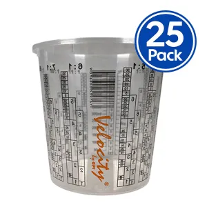 VELOCITY Calibrated Graduated Paint Mixing Cups 350ml x 25 Pack VM4